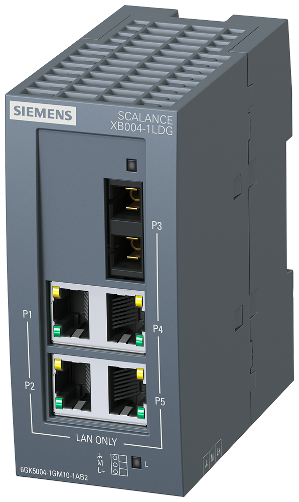 Siemens 6GK50041GM101AB2 SCALANCE XB004-1LDG Industrial Unmanaged Ethernet Switch, RJ-45 Port