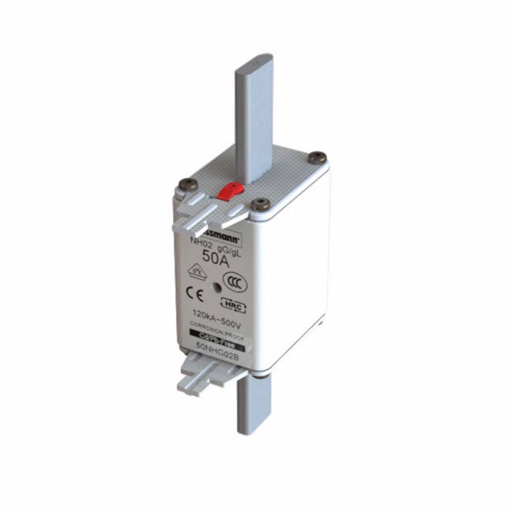 Edison 50NHG02B Fuse Link With Metal Gripping Lug, 500 VAC, 50 A