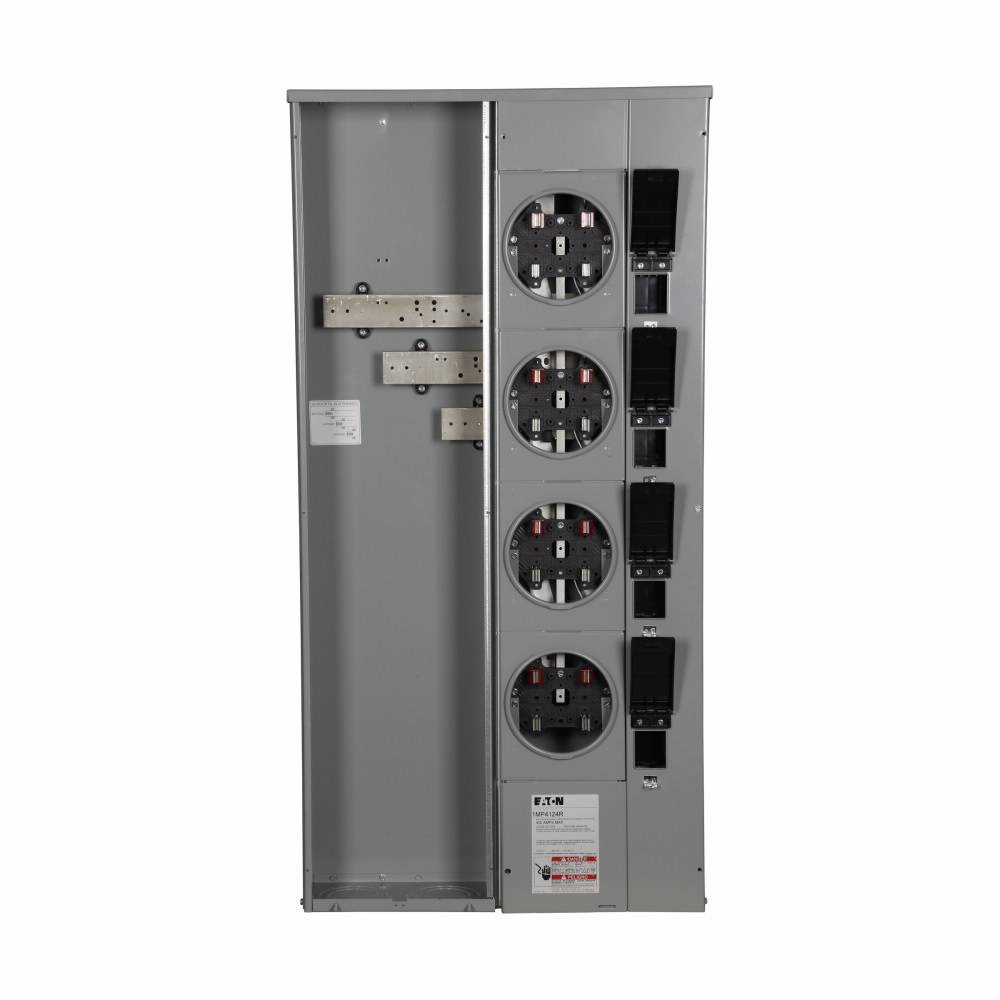 EATON 1MP4124RC 3-Wire Group Metering Meter Pack, 200 A Self-Contained Socket, Underground Feed, 120/240 VAC, 400 A Bus
