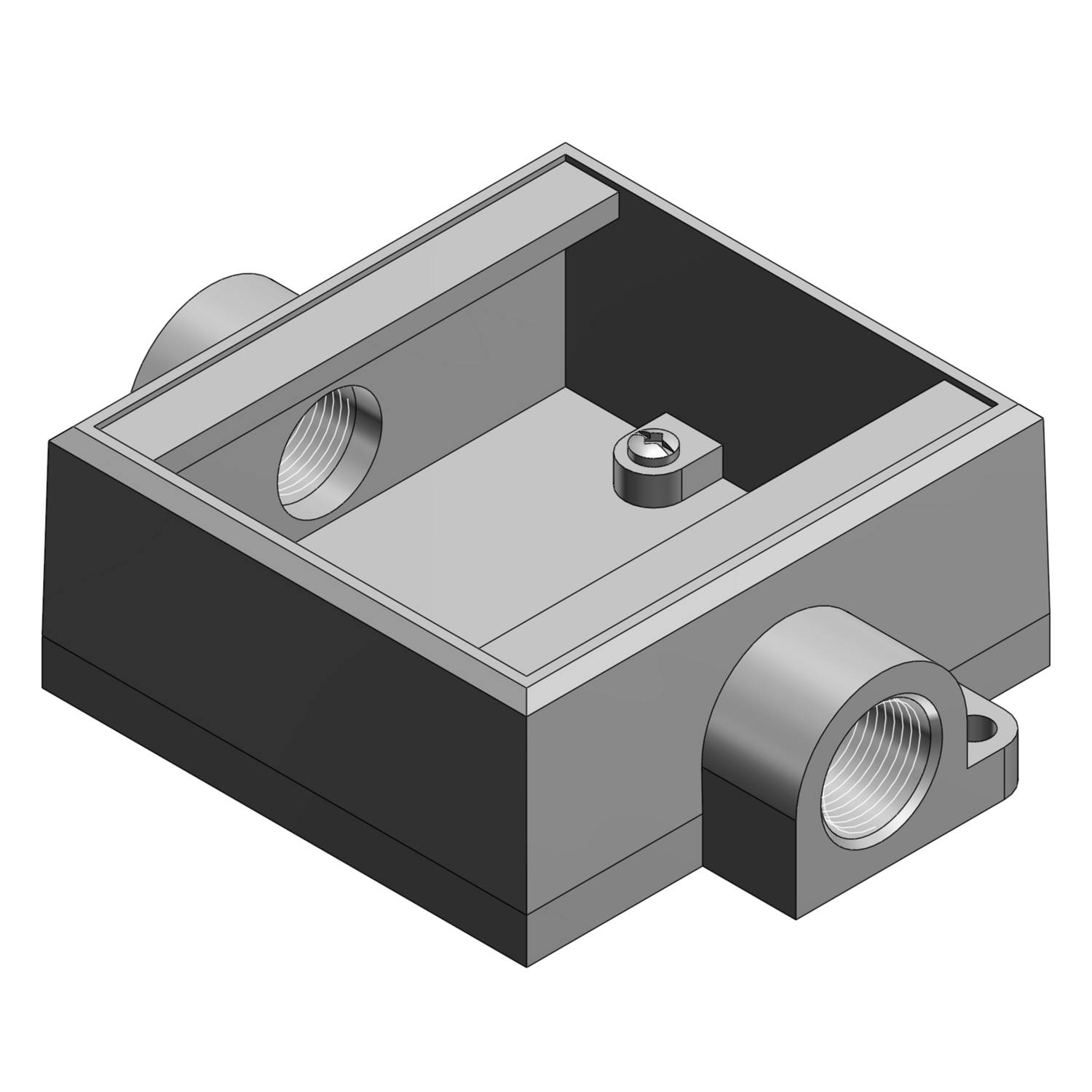 T&B® FSC222-TB Feed-Through Shallow Cast Device Box, Iron, 2 Gangs