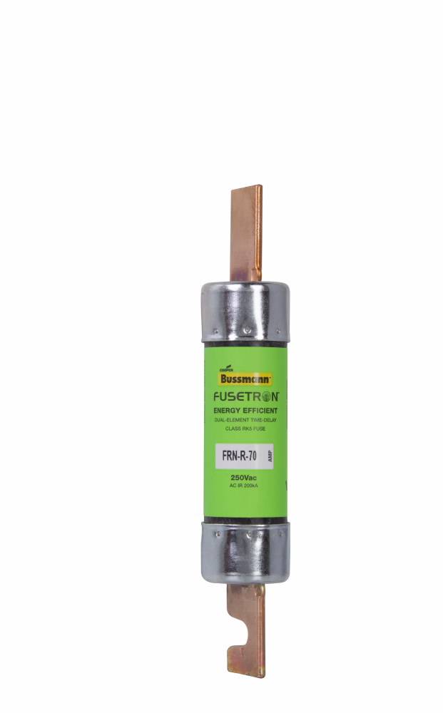 Bussmann Fusetron™ FRN-R-70 Advanced Protection Current Limiting Energy Efficient Low Voltage Time Delay Fuse, 70 A, 250 VAC/125 VDC, 20/200 kA Interrupt, RK5 Class, Cartridge Body
