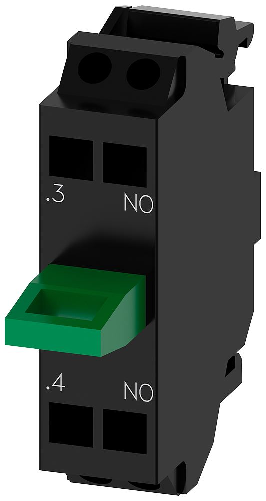 Siemens SIRIUS ACT 3SU14002AA103LA0 Standard Contact Module, 1NO Contact, 10 A at 24 VAC, 0.1 A at 500 VDC Contact, Gold Plated Contact, Black