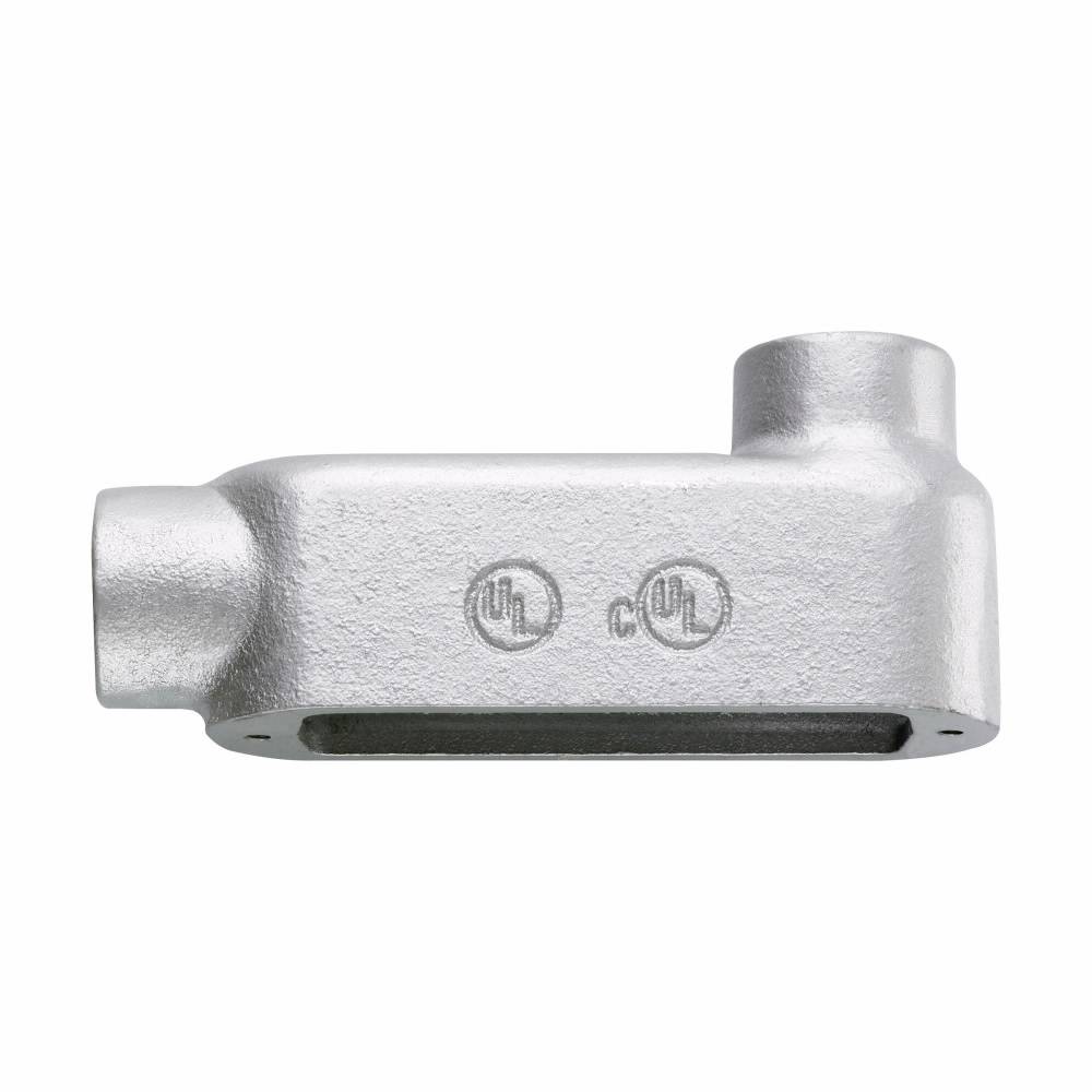T&B® LB100M 35 Series Type LB Conduit Body, 1 in Hub, 12.5 cu-in Capacity, Malleable Iron, Aluminum Acrylic Coated/Zinc Plated