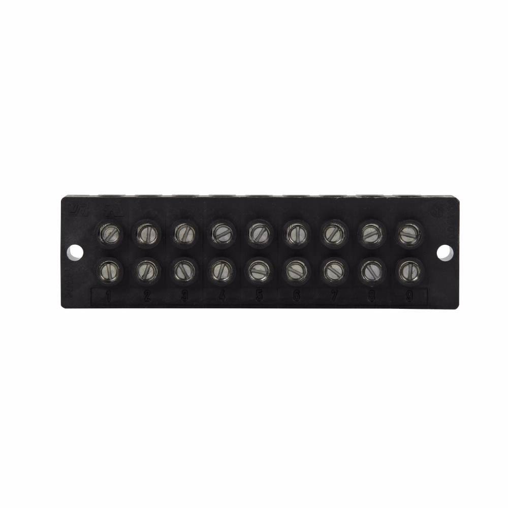 Bussmann 14004-9 9-Pole Dead Front Enclosed Power Terminal Block, 600 VAC/VDC, 90 A, 14 to 4 AWG, 8 AWG Wire, Black