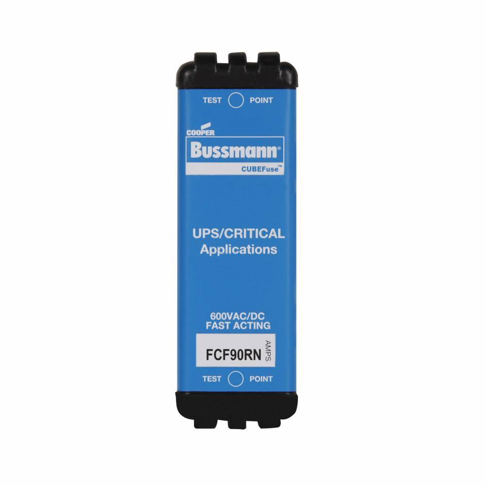 Bussmann CUBEFuse™ FCF90RN Fast Acting Non-Indicating Fuse, 90 A, 600 VAC/VDC, 50/200 kA Interrupt, Class: CF, Cartridge Body