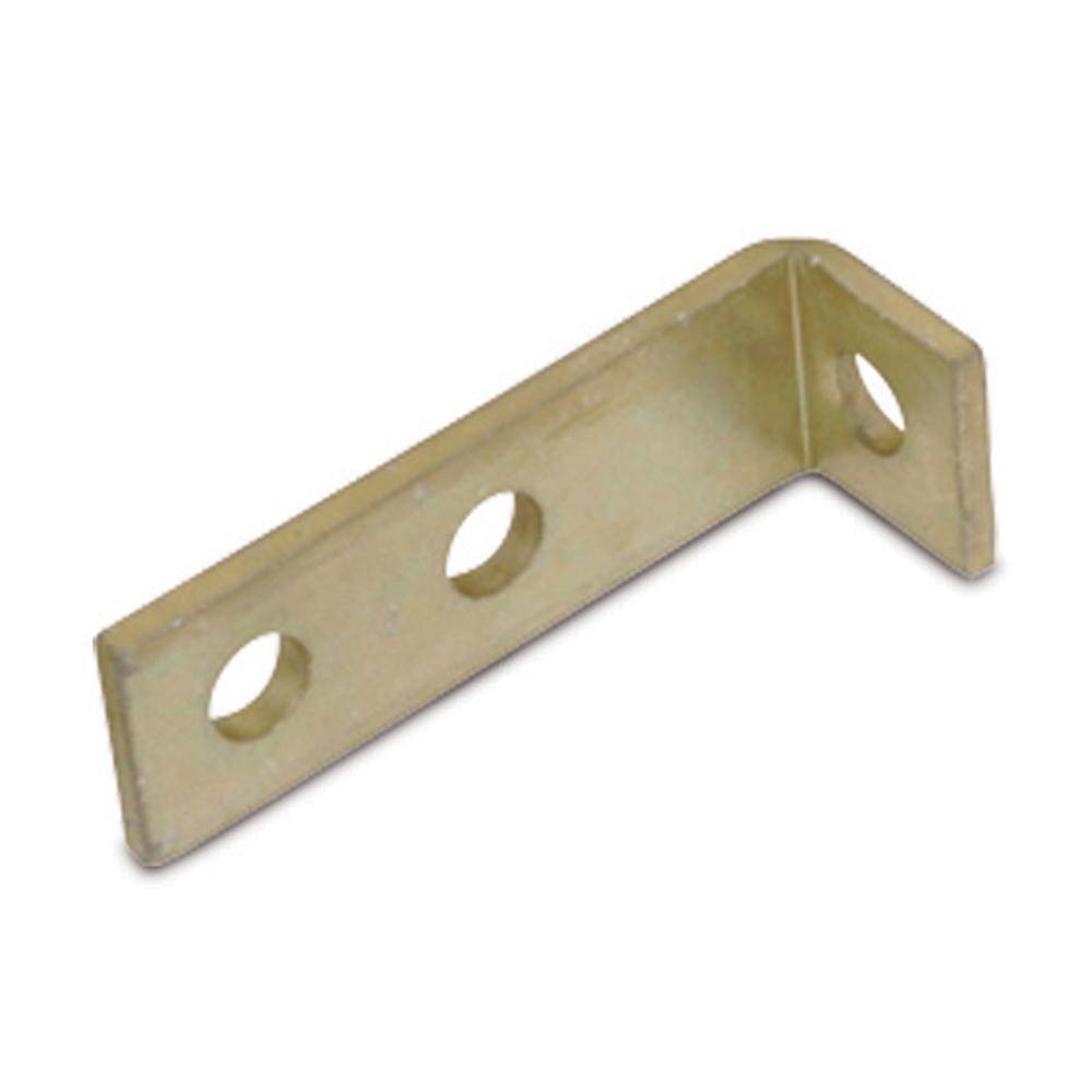 Kindorf® B-916-EG 3-Hole Angle Connector, 4-1/2 in L x 1-1/2 in W, Steel, Electro-Galvanized/Silver Galvanized