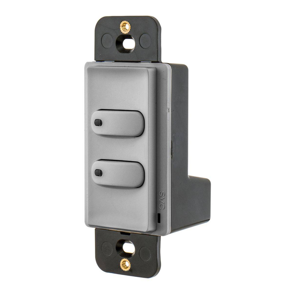 Wiring Device-Kellems Load:Logic® RCS2GY 2-Button Standard Adjustable Room Controller Switch With Pilot Light, 24 VDC, Gray