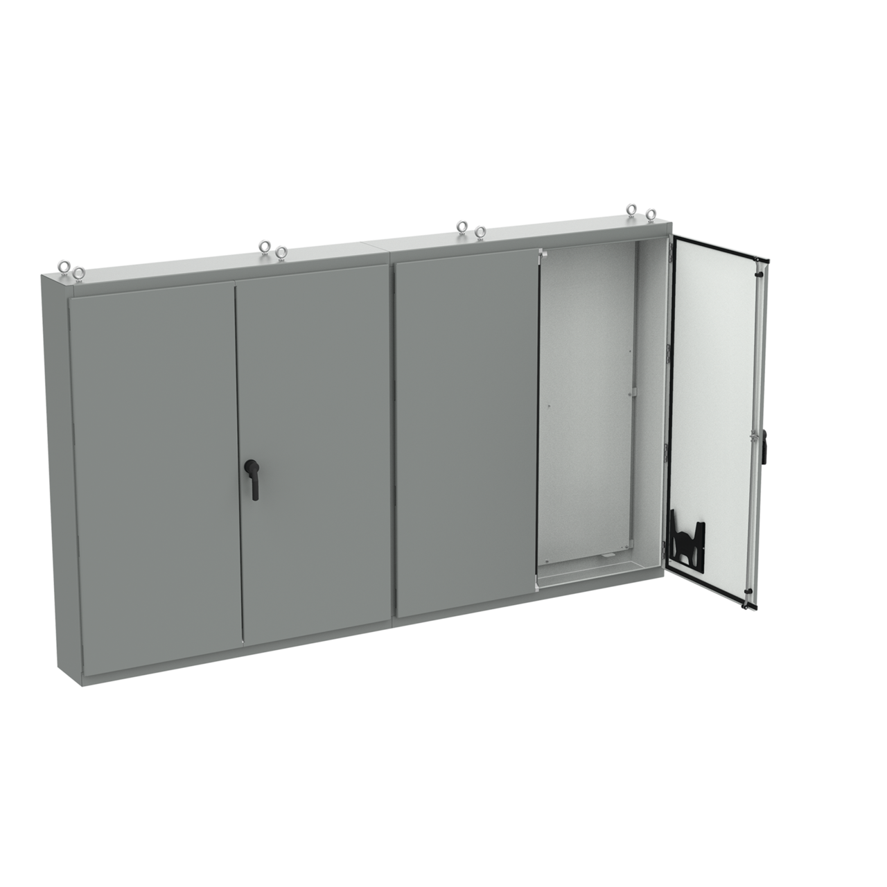 nVent HOFFMAN A86M4E A27 4-Door Enclosure, 86.12 in L x 149.19 in W x 14.12 in D, NEMA 12/IP55 NEMA Rating, Steel