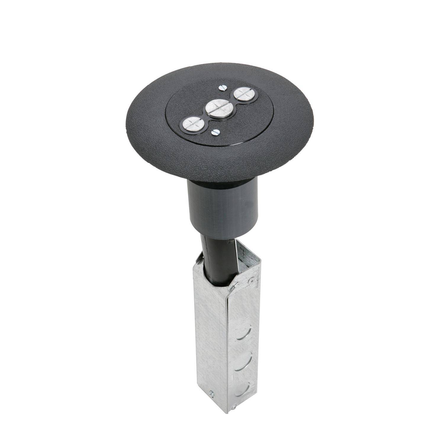 Steel City® FPT448-SW-BRS Poke-Through Base Unit With MopTite™ FPT442-SW-BRS Non-Metallic Cover, 3 in Hole, 1/2 in, 3/4 in Knockout, Phenolic/Galvanized Steel
