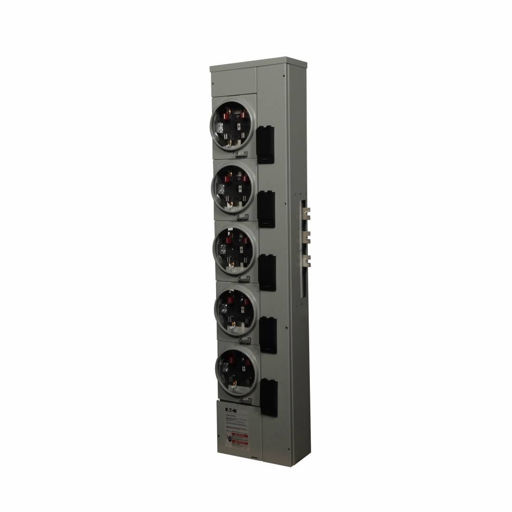 EATON 1MM512RRLBC 5-Socket 4-Jaw B-C Phase Multiple Metering Meter Stack Module, 120/240 VAC, 125 A, 1 ph Phase, 3 Wires