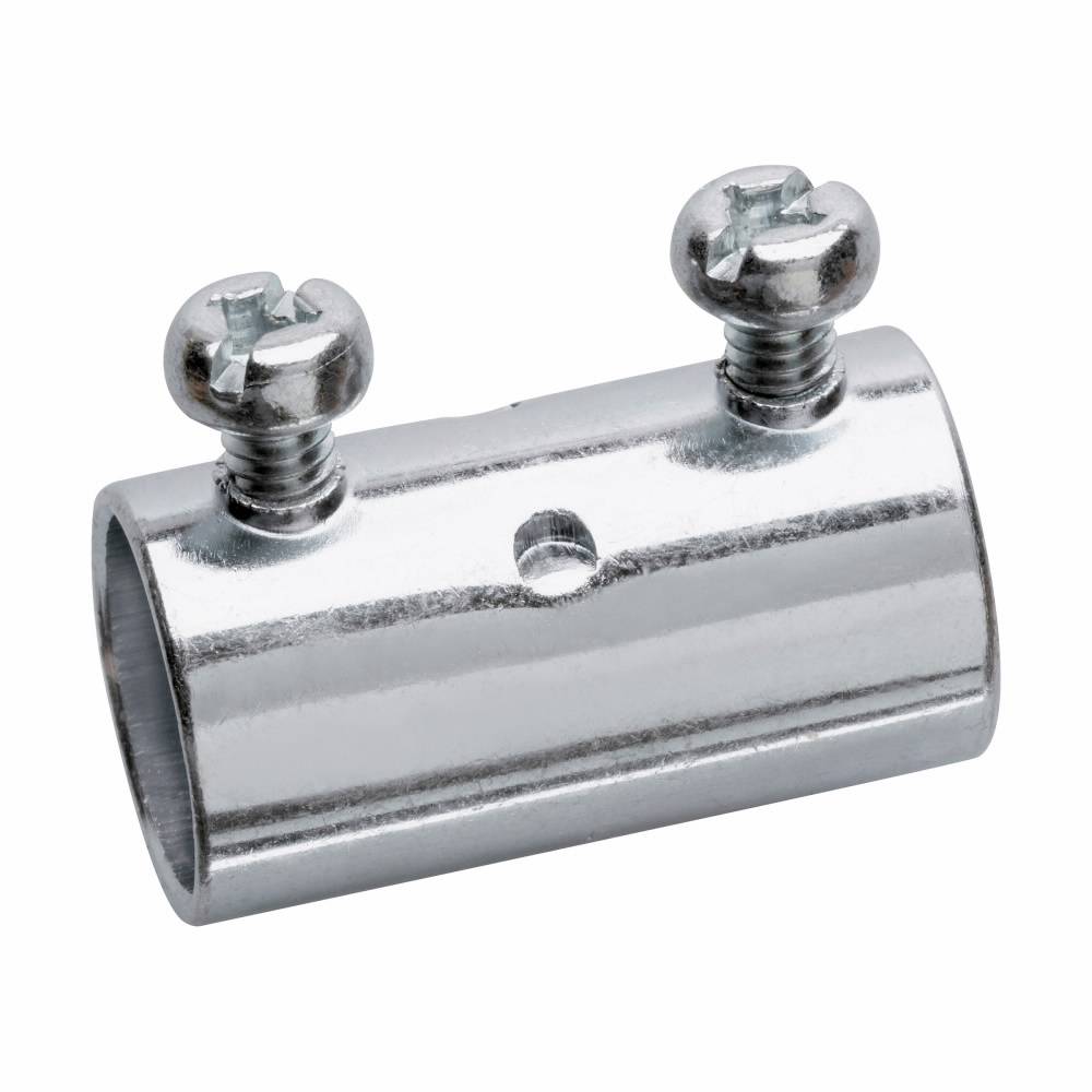 Crouse-Hinds 464 Setscrew Thin Wall Coupling, 1-1/2 in, For Use With EMT Conduit, Steel, Zinc Plated