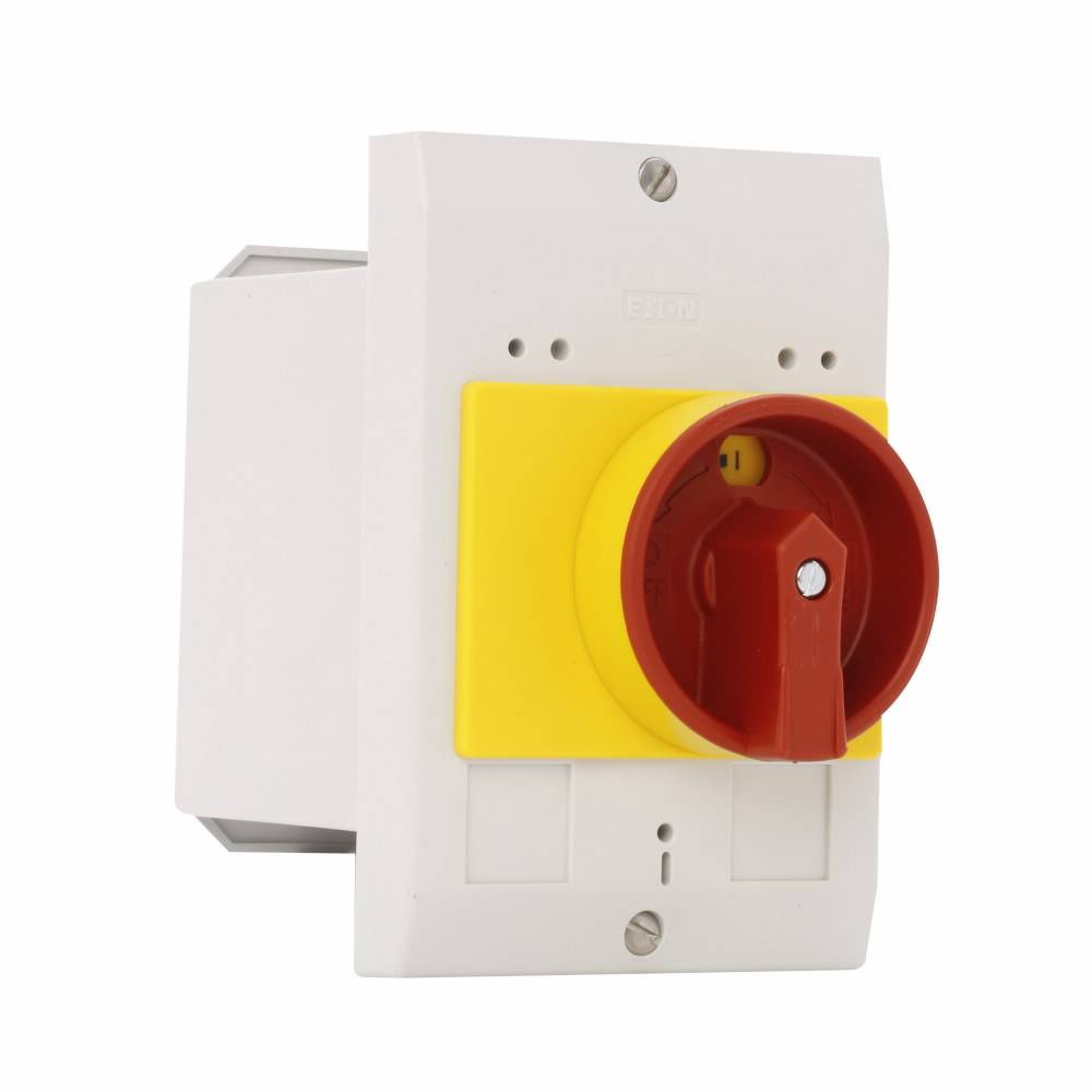 EATON XTPAXENCF55RY Insulated Enclosure With Red/Yellow Rotary Handle, IP56 NEMA Rating, 5.08 in H x 3.35 in W x 4.88 in D