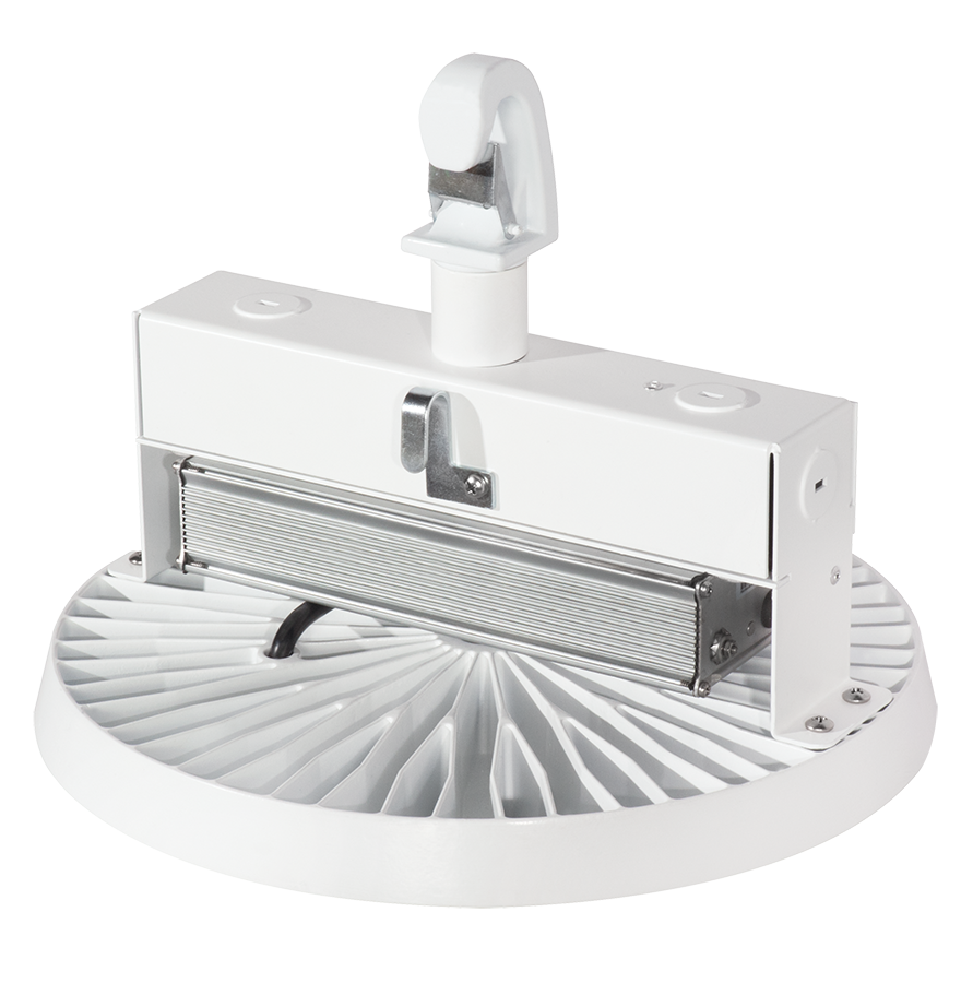 RAB HAYBAY180/D10/LCSR High Bay Fixture With 0 to 10 VDC Dimming Driver, Lightcloud® Sensor for Reflector, LED Lamp, 185 W Fixture, 120/208/240/277 VAC, Powder Coated Housing