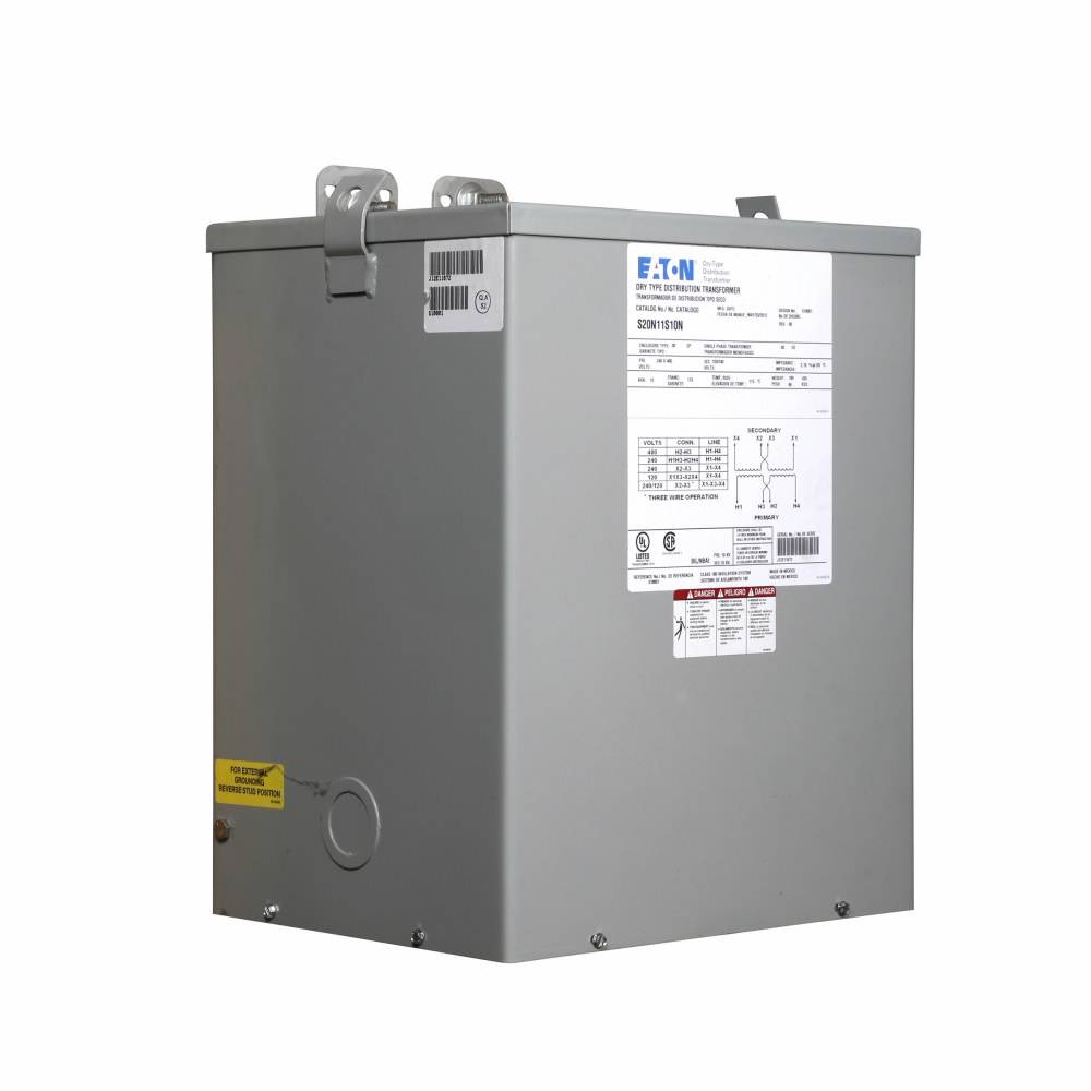 EATON S20N11S15N Type EP Encapsulated Distribution Transformer, 240/480 VAC Primary, 120/240 VAC Secondary, 15 kVA Power Rating, 60 Hz, 1 ph Phase