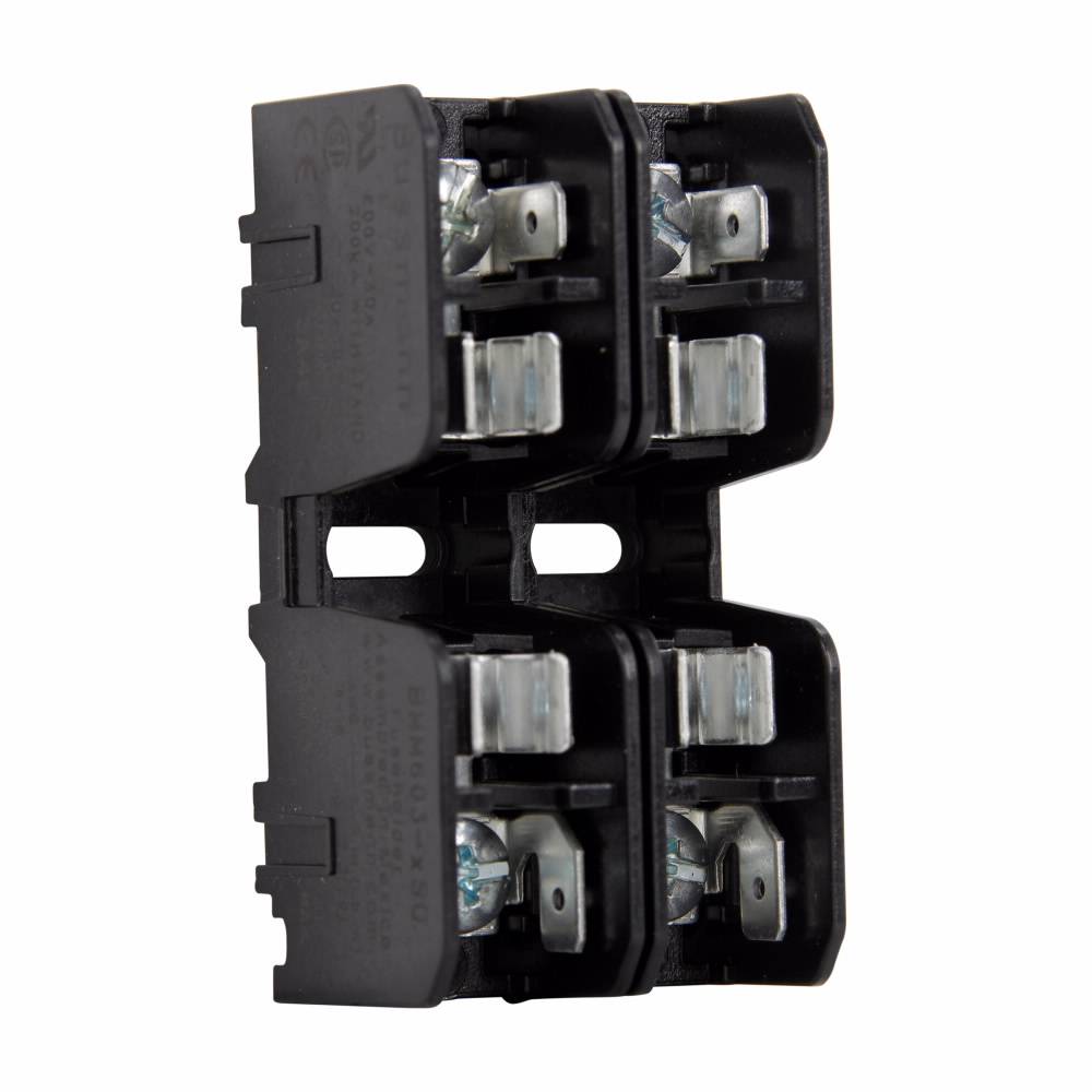 EATON Edison Bussmann BMM603-2SQ Modular Non-Indicating Fuse Block, 600 VAC, 30 A, 2 Poles