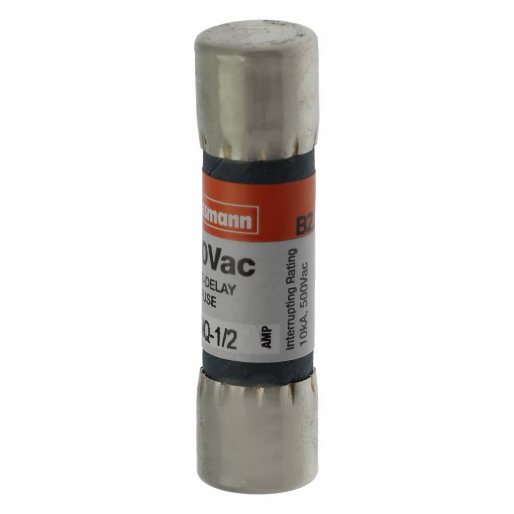 Bussmann Tron® FNQ-1/2 Time Delay Midget Fuse, 1/2 A, 500 VAC, 10000 A Interrupt, Class: Supplemental, Cartridge Body