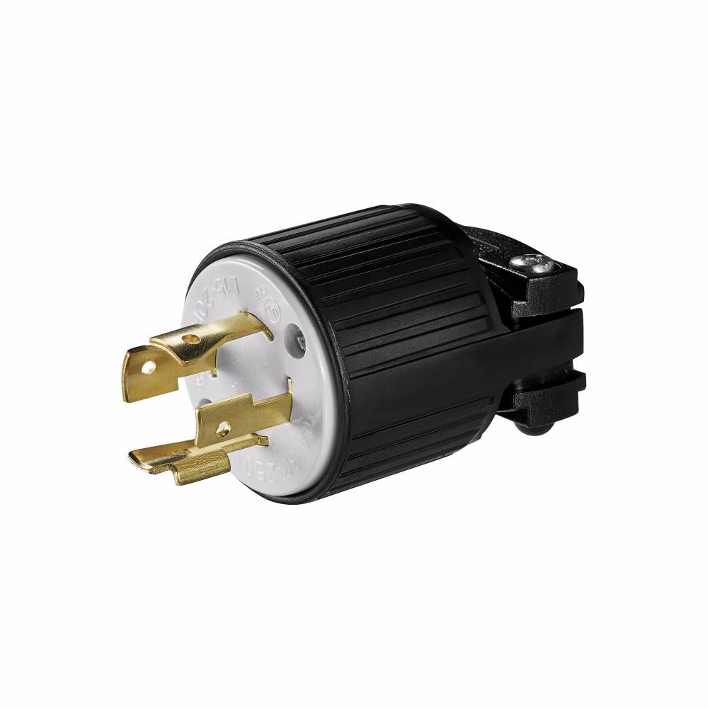 EATON Ultra Grip™ L1520P Ultra Grip Locking Plug, 250 V, 20 A, 3 Poles, 4 Wires, Black