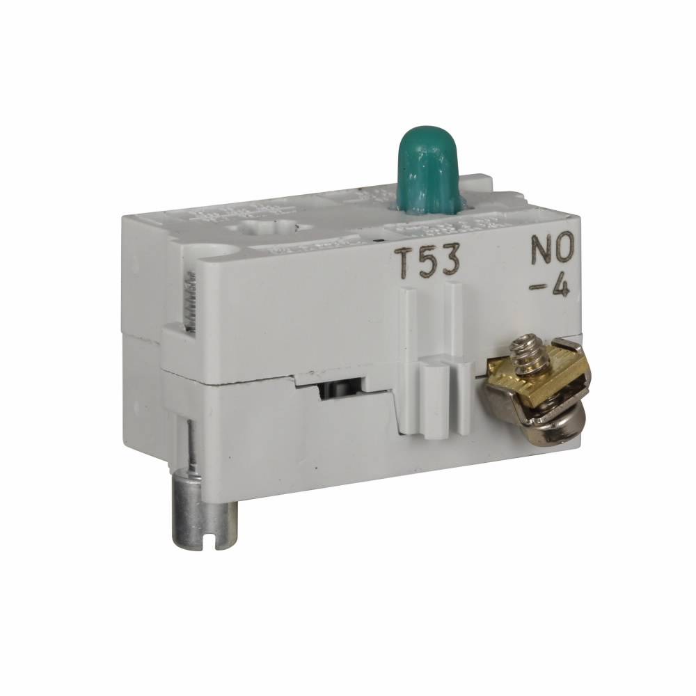 EATON 10250T53E Heavy Duty Logic Level Contact Block, 30.5 mm, 1NO Contact, 0.5 A at 120 VAC/VDC Contact, Palladium Contact, Momentary Action, Gray