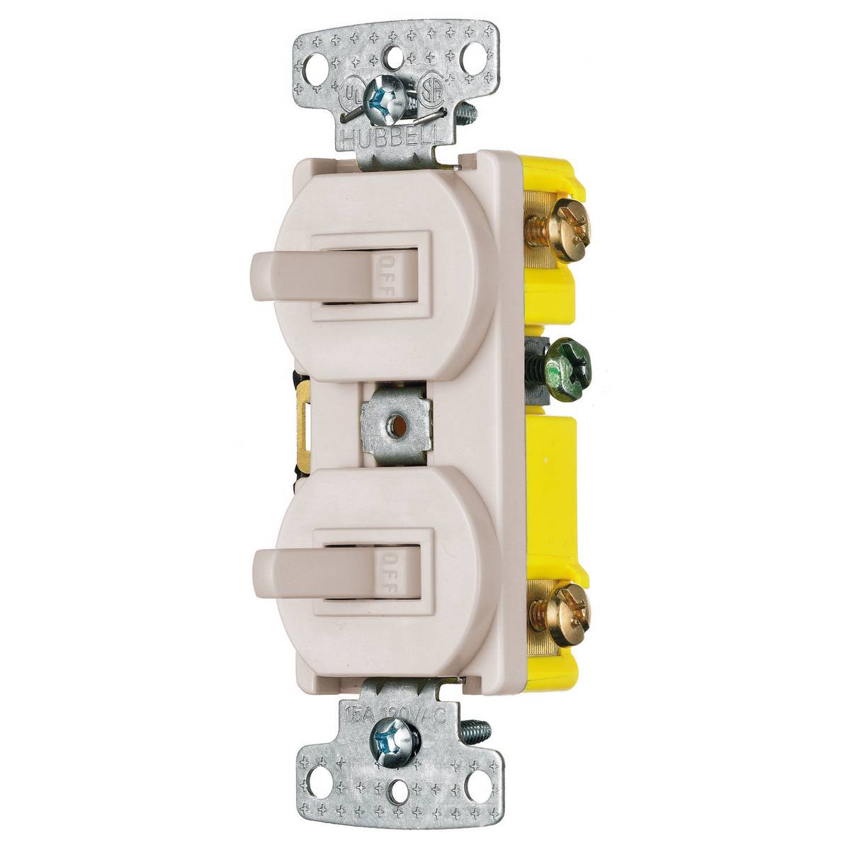Wiring Device-Kellems RC101LA Traditional 2-Position Standard Traditional Switch Combination Device, Electrical Ratings: 120 VAC, 15 A, 1800 W, 1 Poles