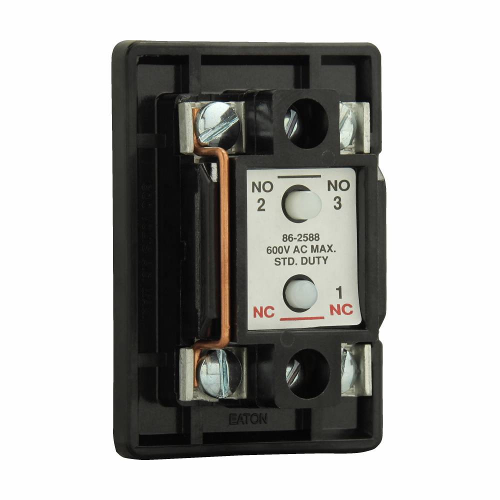 EATON 86-2588 Type N Assembled Square Pushbutton Element, For Use With 30 mm Pilot Device, 1NO/1NC Contact Configuration