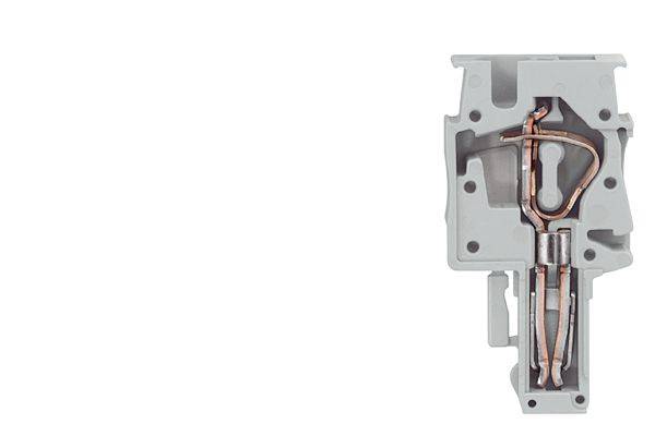Siemens 8WH90401LB00 Non-Bridgeable Plug-In Coupling With 0.08 to 4 sq-mm Spring Loaded Connection, 800 VAC, 32 A, Middle Construction, DIN Rail Mount