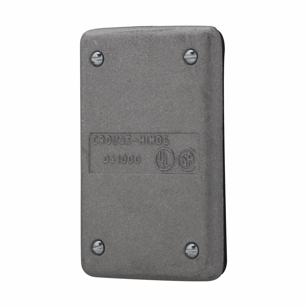 Crouse-Hinds DS100G DS Series Blank Electric Box Cover With Gasket, Sheet Aluminum