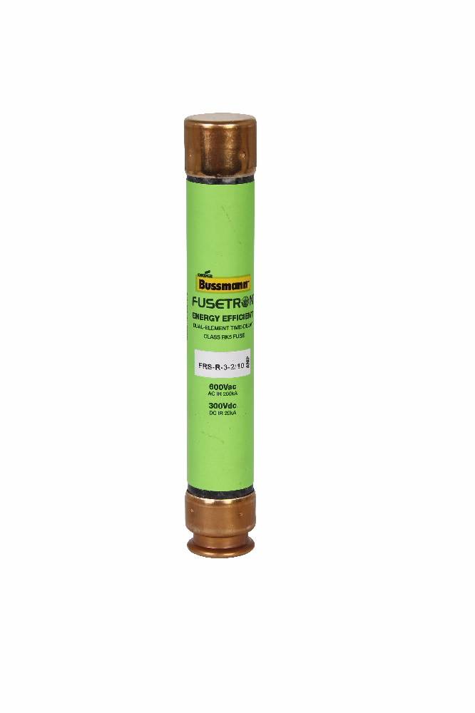 Bussmann Fusetron™ FRS-R-3-2/10 Advanced Protection Current Limiting Energy Efficient Low Voltage Time Delay Fuse, 3.2 A, 600 VAC/300 VDC, 200 kA Interrupt, RK5 Class, Cartridge Body