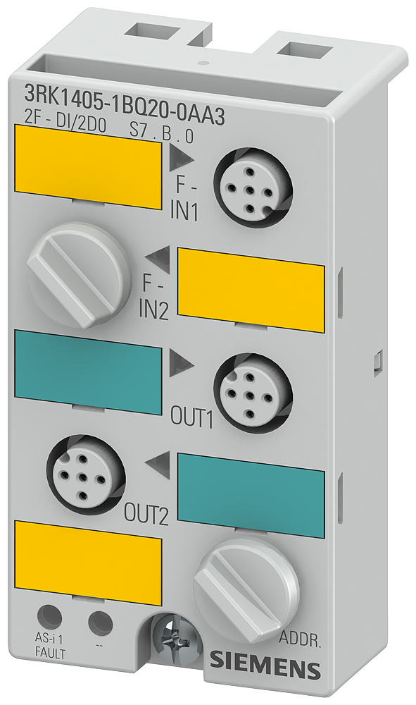Siemens 3RK1405-1BQ20-0AA3 AS-I K45F Compact Digital I/O Module, 2 Inputs, 2 Outputs