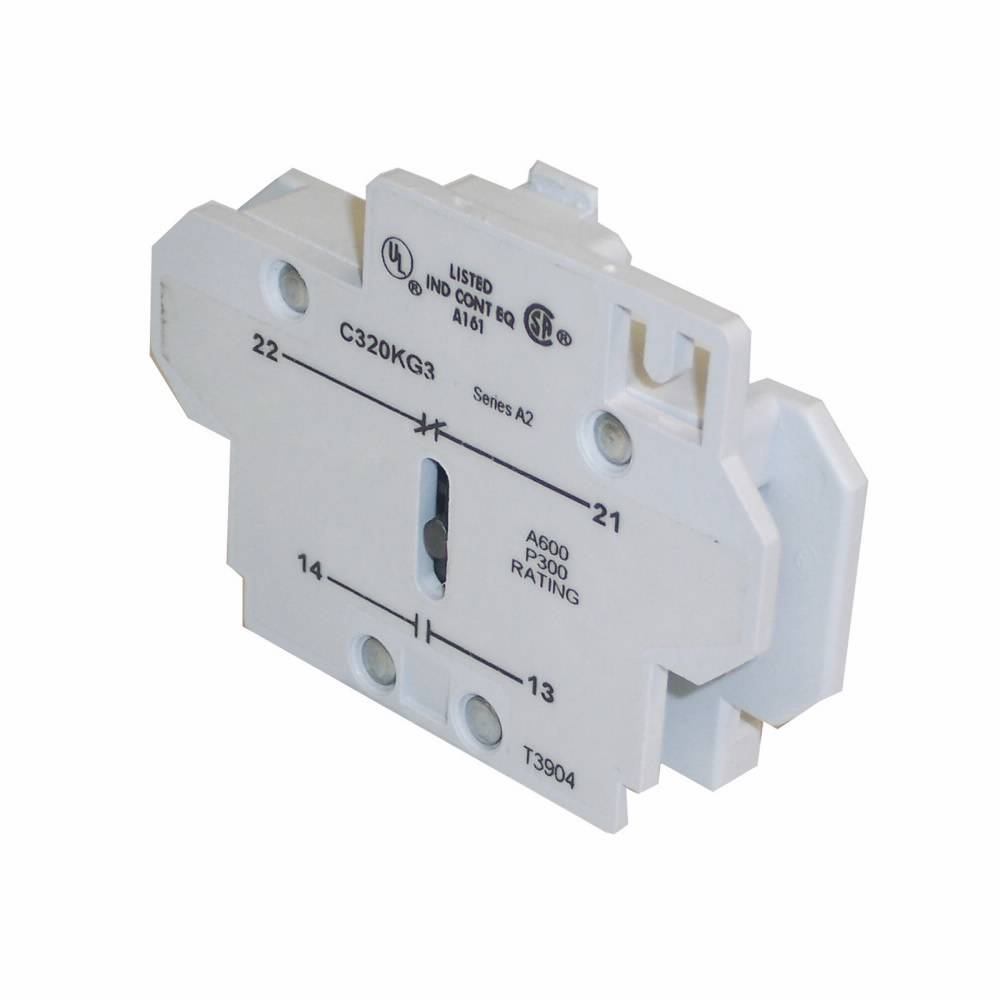 EATON C320KG3 Auxiliary Contact Kit, 600 VAC, 10 A, 2 Contacts