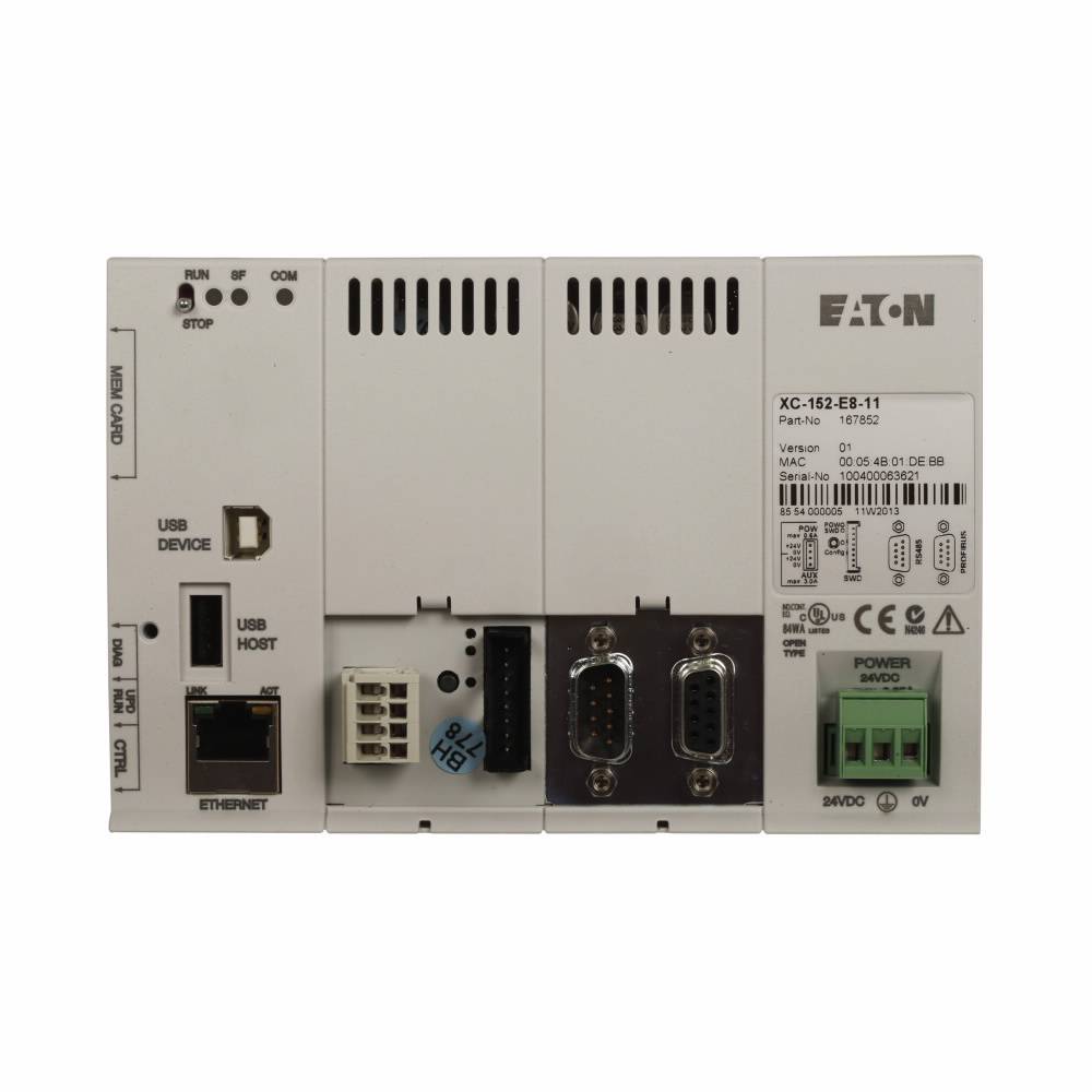 EATON XC-152-E6-11 Windows CE OS CoDeSys Firmware Programmable Logic Controller, 24 VDC