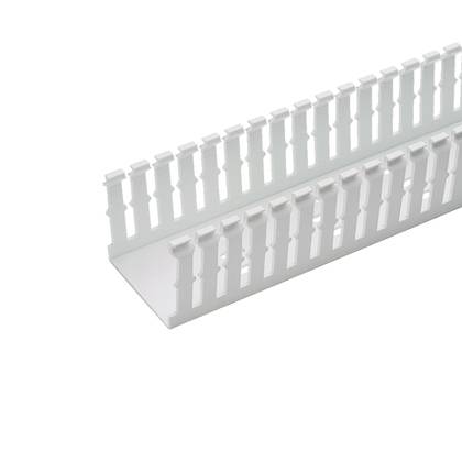 Panduit® Panduct® F.5X.5WH6 Type F Base Wiring Duct, 0.2 in Narrow Slot Slot, 0.69 in W x 1/2 in D, PVC