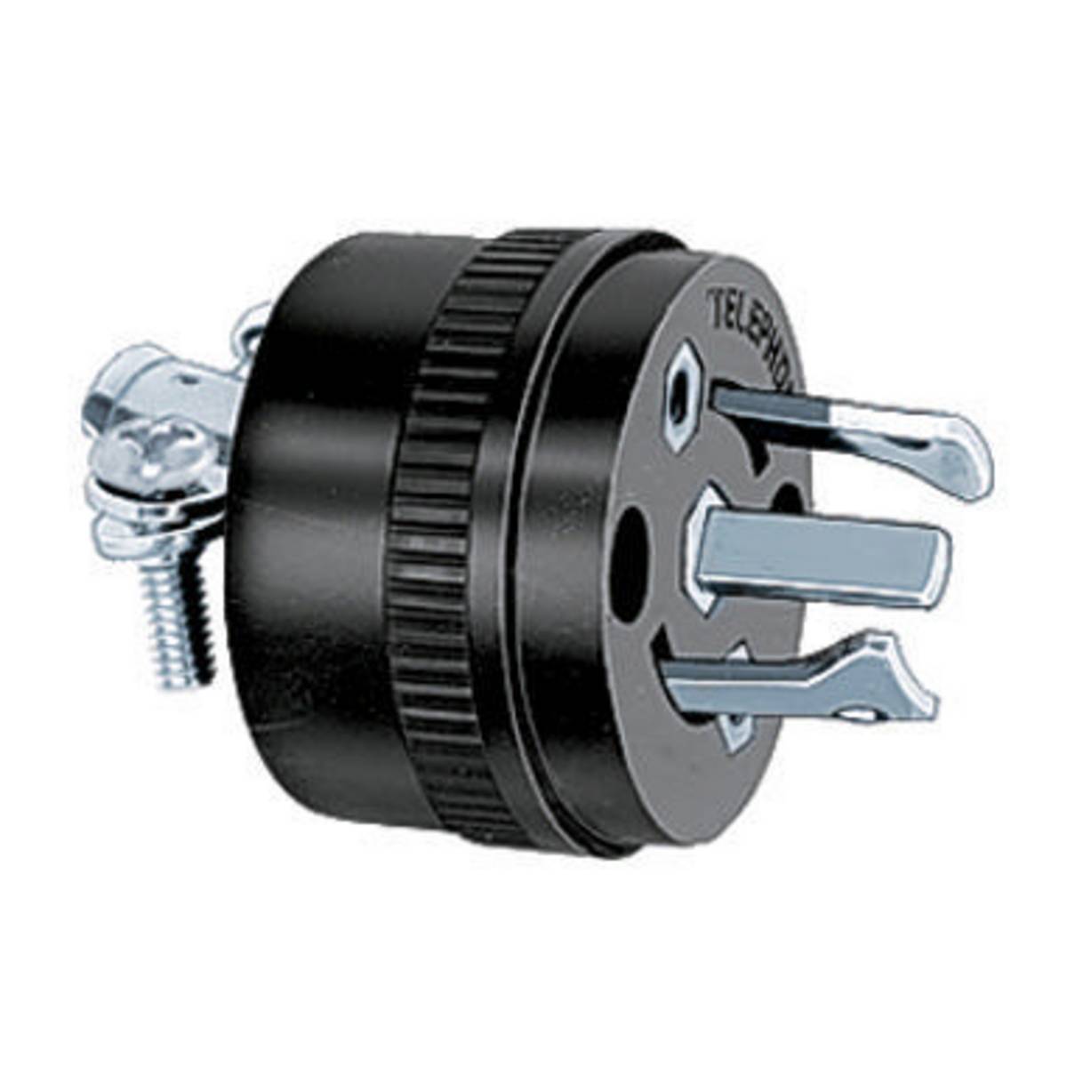 Wiring Device-Kellems Twist-Lock® PH6625 Grounding Male Cord Mount Midget Locking Plug, 2 Poles, 3 Wires, Black