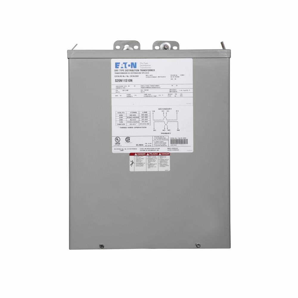 EATON S20N11S15N Type EP Encapsulated Distribution Transformer, 240/480 VAC Primary, 120/240 VAC Secondary, 15 kVA Power Rating, 60 Hz, 1 ph Phase