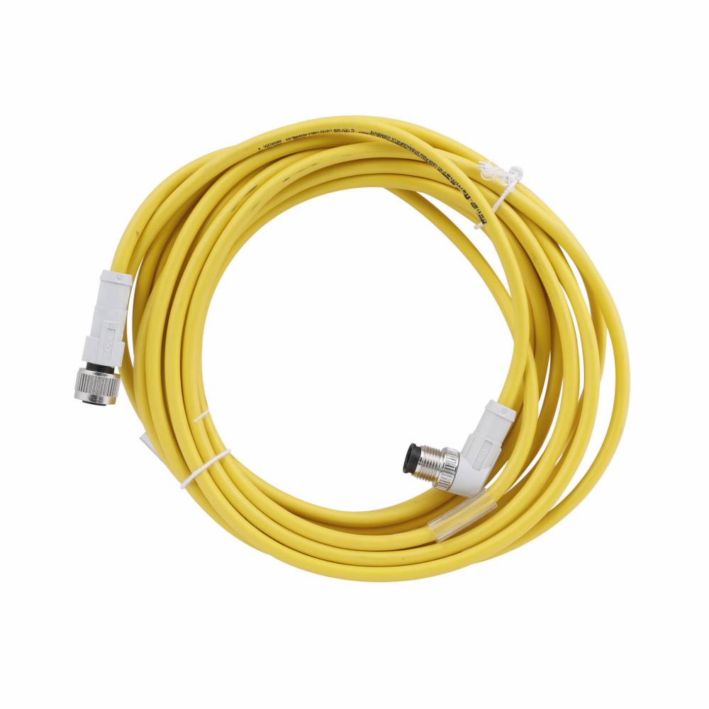EATON CSDR4A4CY2205-D Global Plus Photoelectric Sensor Cordset, 4-Pin Euro (Micro) Right Angle Female to Male Double-Ended Connector, 16.4 ft L Cable