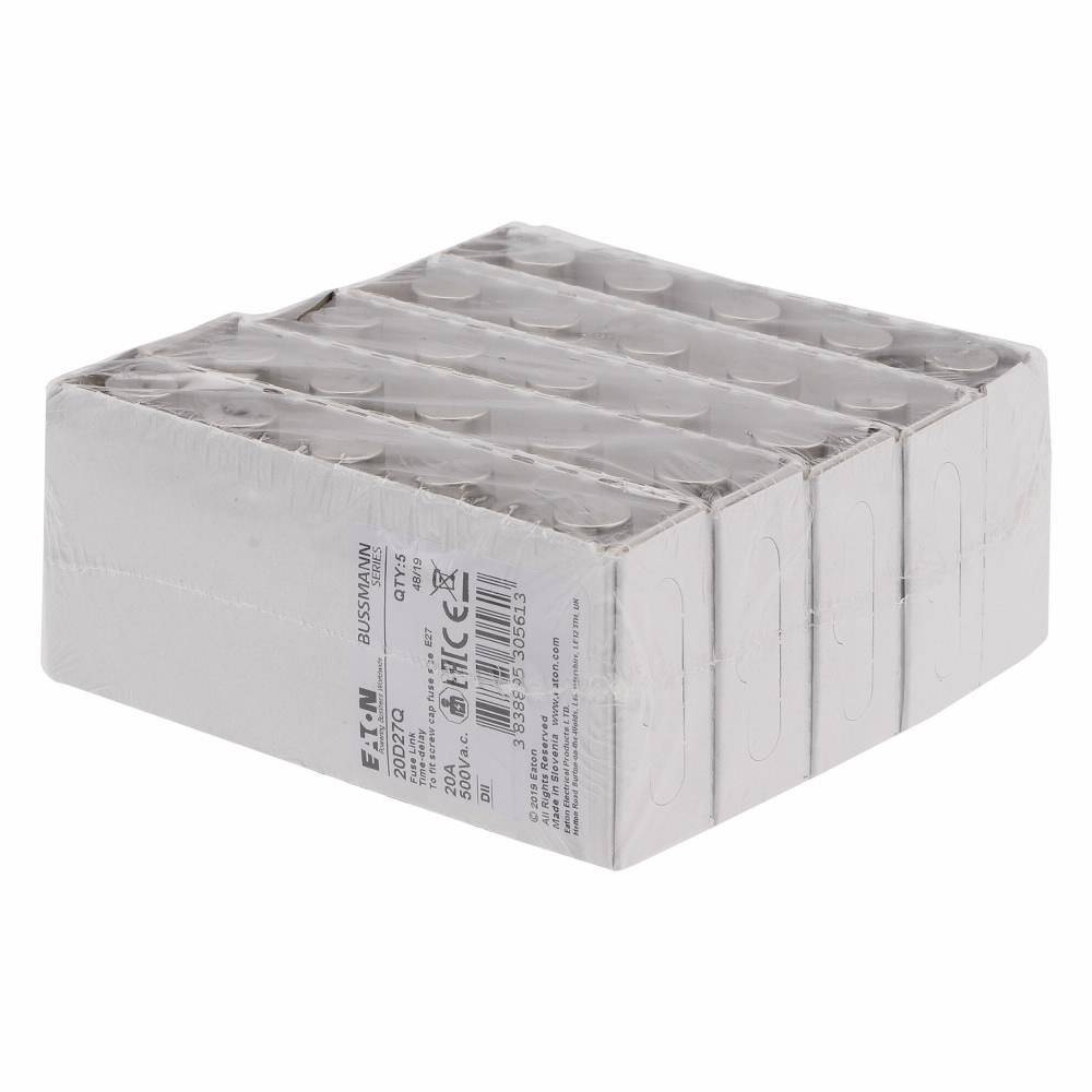 Edison 20D27Q Fast Acting Low Voltage Diazed Fuse Link, 20 A, 500 VAC, 100 kA Interrupt, Class: gG/gL, Round Body