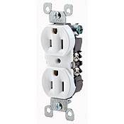 Leviton® Decora® 12650-I CO/ALR Duplex Grounding Straight Blade Receptacle, 125 VAC, 15 A, 2 Poles, 3 Wires, Ivory