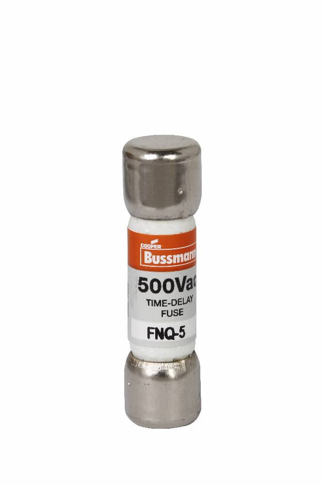 Bussmann Tron® FNQ-5 Low Voltage Supplemental Time Delay Midget Fuse, 5 A, 500 VAC, 10000 A Interrupt, Class: Supplemental, Cartridge Body