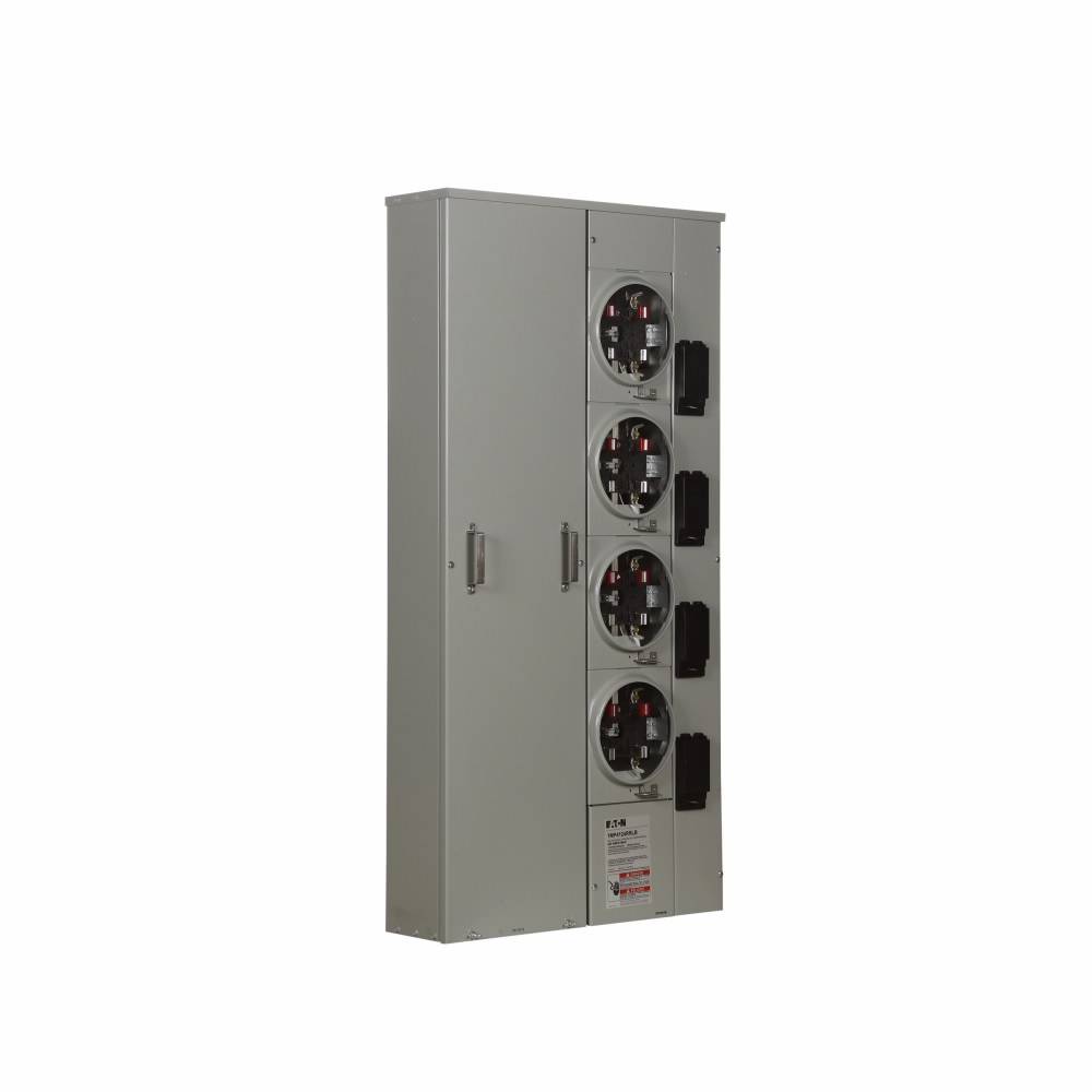 EATON 1MP4124RRLB 3-Wire Group Metering Horn bypass Meter Pack, 125 A Self-Contained Socket, Underground Feed, 120/240 VAC, 400 A Bus