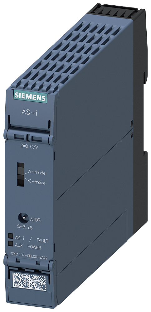 Siemens 3RK11070BE002AA2 SlimLine Compact Analog I/O Module, 4 Outputs, 1 to 5 V, 0 to 10 V, +/-10 V, 0 to 20 mA, 4 to 20 mA, +/-20 mA Signal Range, 12 bit Resolution
