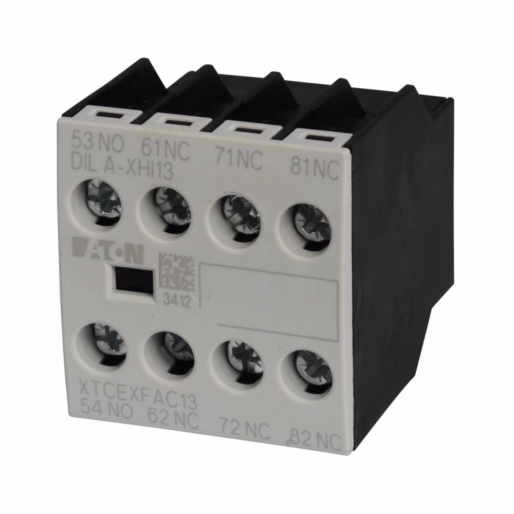 EATON XTCEXFAC13 4-Pole Auxiliary Contact, 500 VAC, 1.5 to 6 A, 4 Contacts