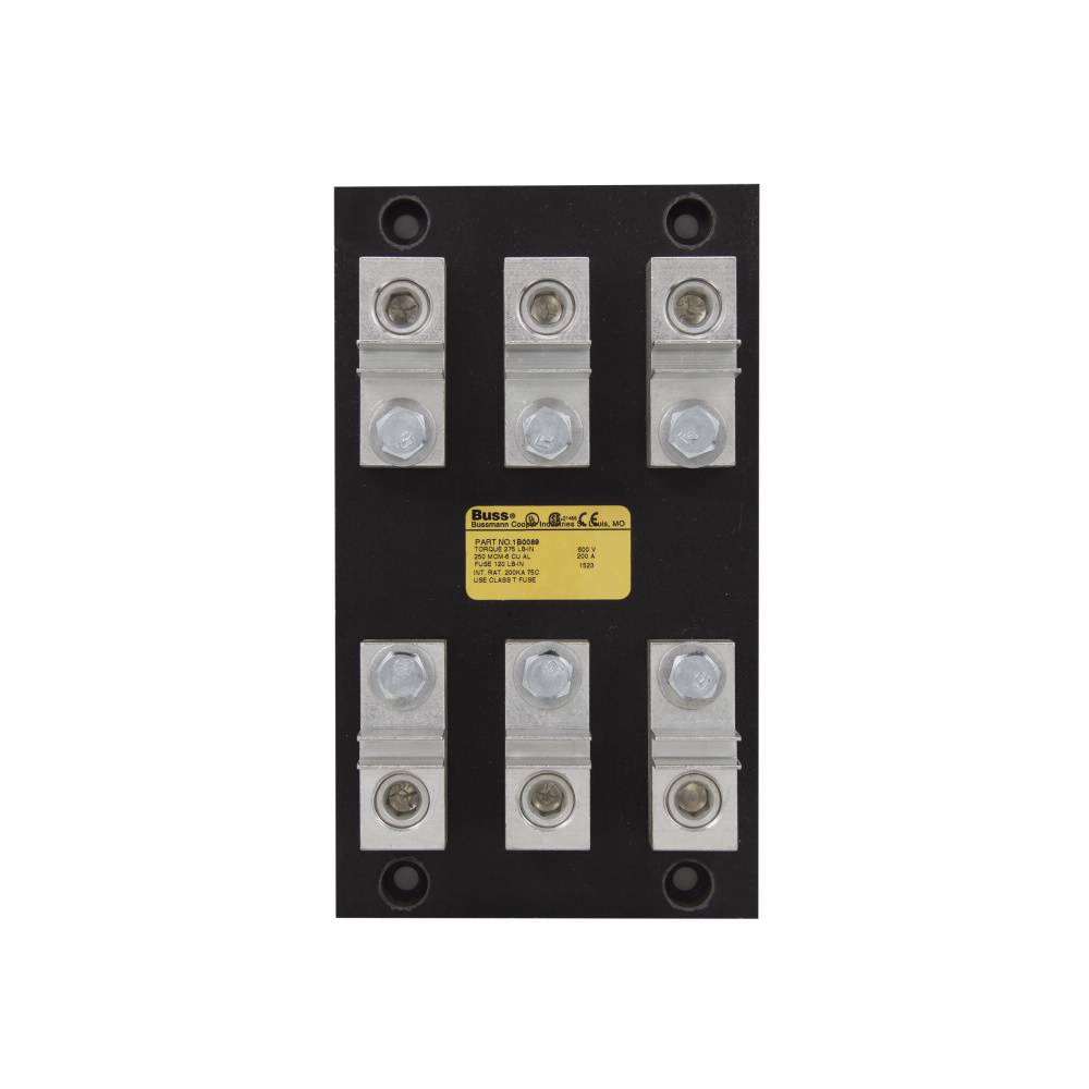 Edison 1B0089 Modular Fuse Block, 600 VAC/VDC, 101 to 200 A, T Class, 250 kcmil Wire, 3 Poles