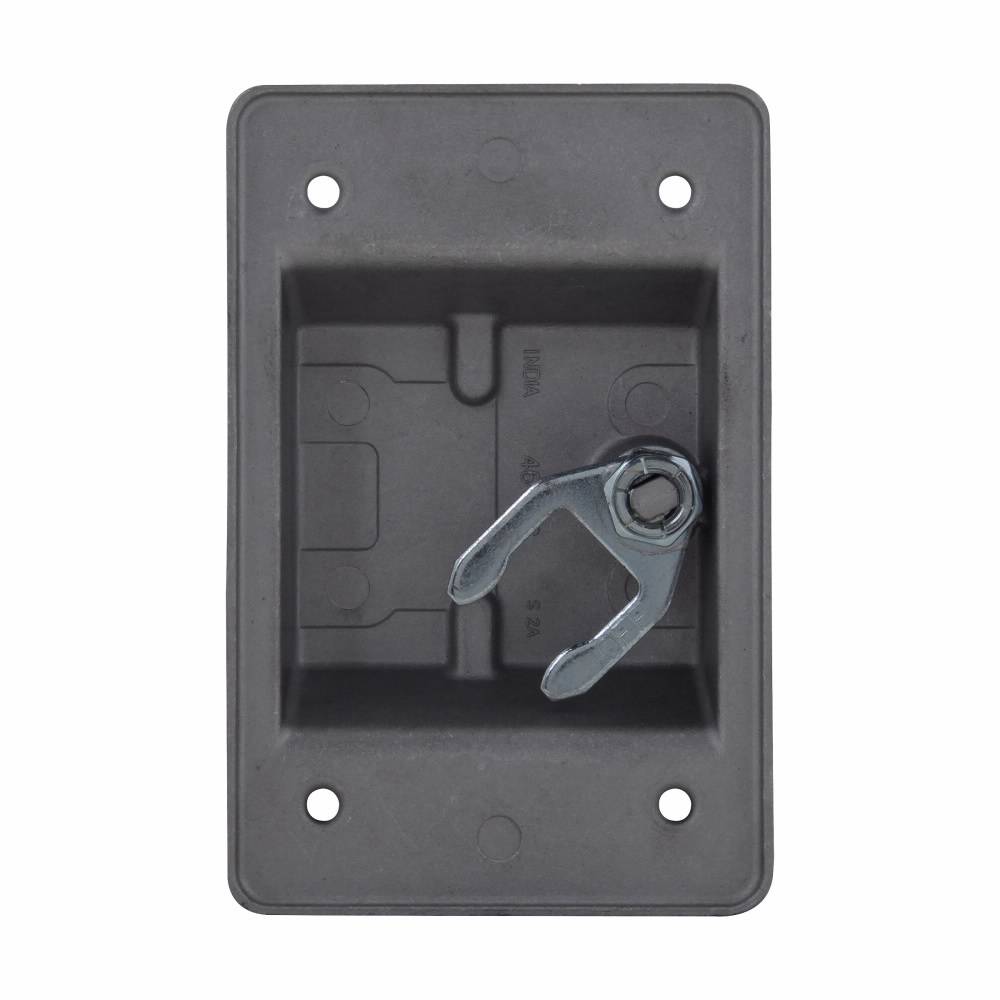 Crouse-Hinds DS185 DS Series Raintight Device Box Cover With Gasket, 2.91 in L x 2.08 in W, Snap Switch Cover, Die Cast Aluminum