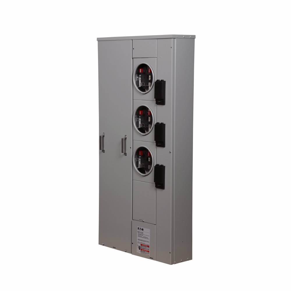 EATON 1MP3124RC Group Metering Meter Pack, 125 A Self-Contained Socket, Underground Feed, 120/240 VAC, 400 A Bus