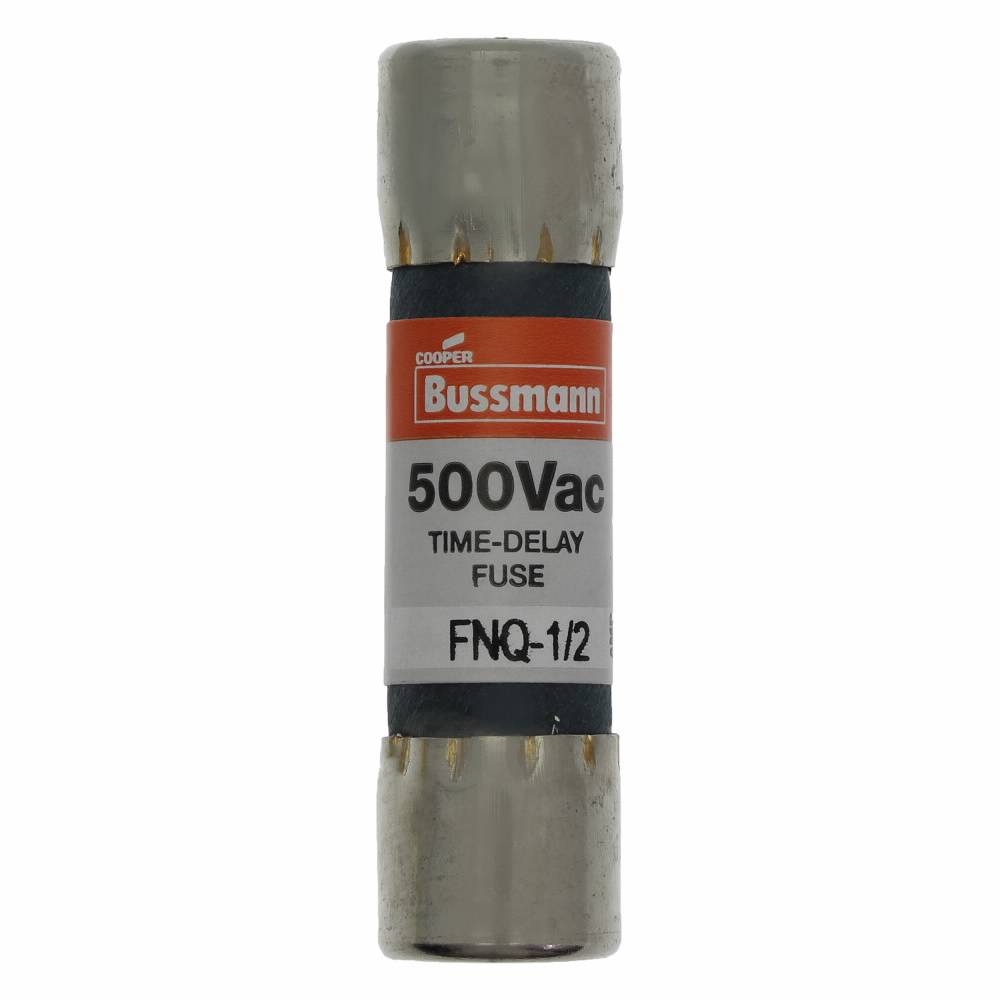 Bussmann Tron® FNQ-1/2 Time Delay Midget Fuse, 1/2 A, 500 VAC, 10000 A Interrupt, Class: Supplemental, Cartridge Body