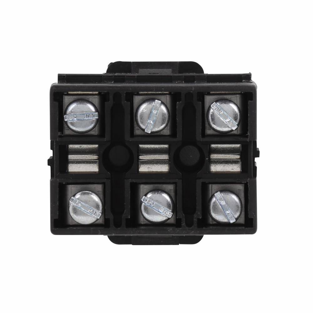 Bussmann NDN111-BK Feed-Through Terminal Block Assembly, 600 V, 90 A, 18 to 2 AWG Copper Wire, 3 Poles, DIN Rail/C-Rail/Surface Mount