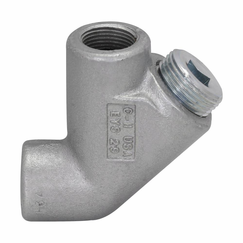 Crouse-Hinds EYS29 Vertical Conduit Sealing Fitting, 3/4 in FNPT, For Use With Conduit System, Ductile Iron/Feraloy® Iron Alloy, Aluminum Acrylic Painted/Electro-Galvanized