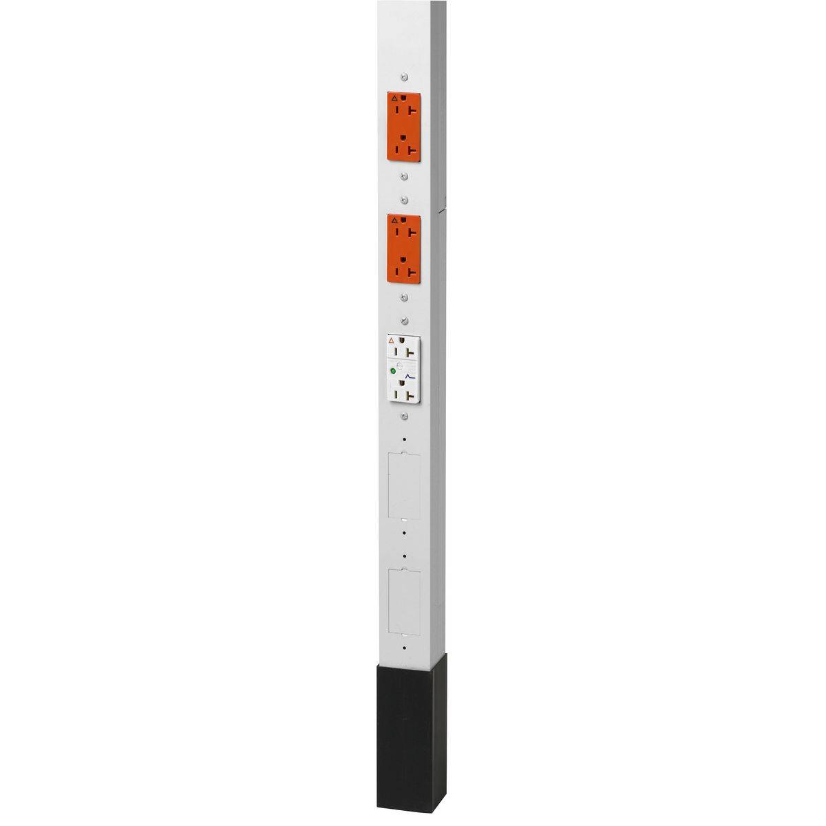 PREMISE WIRING HBLPP10SW 19-Strands Pre-Wired Service Pole, (3) Receptacles, (1) Knockout Capacity, 4 Outlets, 10 ft 2 in L x 2.13 in W, Aluminum