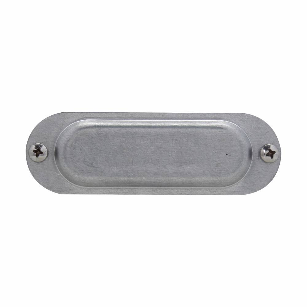 Crouse-Hinds Condulet® 180 Form 8 Blank Conduit Body Cover, 1/2 in Hub, For Use With Conduit Body, Sheet Steel, Electro-Galvanized