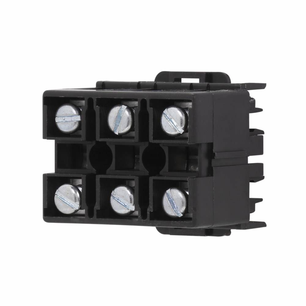 Bussmann NDN111-BK Feed-Through Terminal Block Assembly, 600 V, 90 A, 18 to 2 AWG Copper Wire, 3 Poles, DIN Rail/C-Rail/Surface Mount