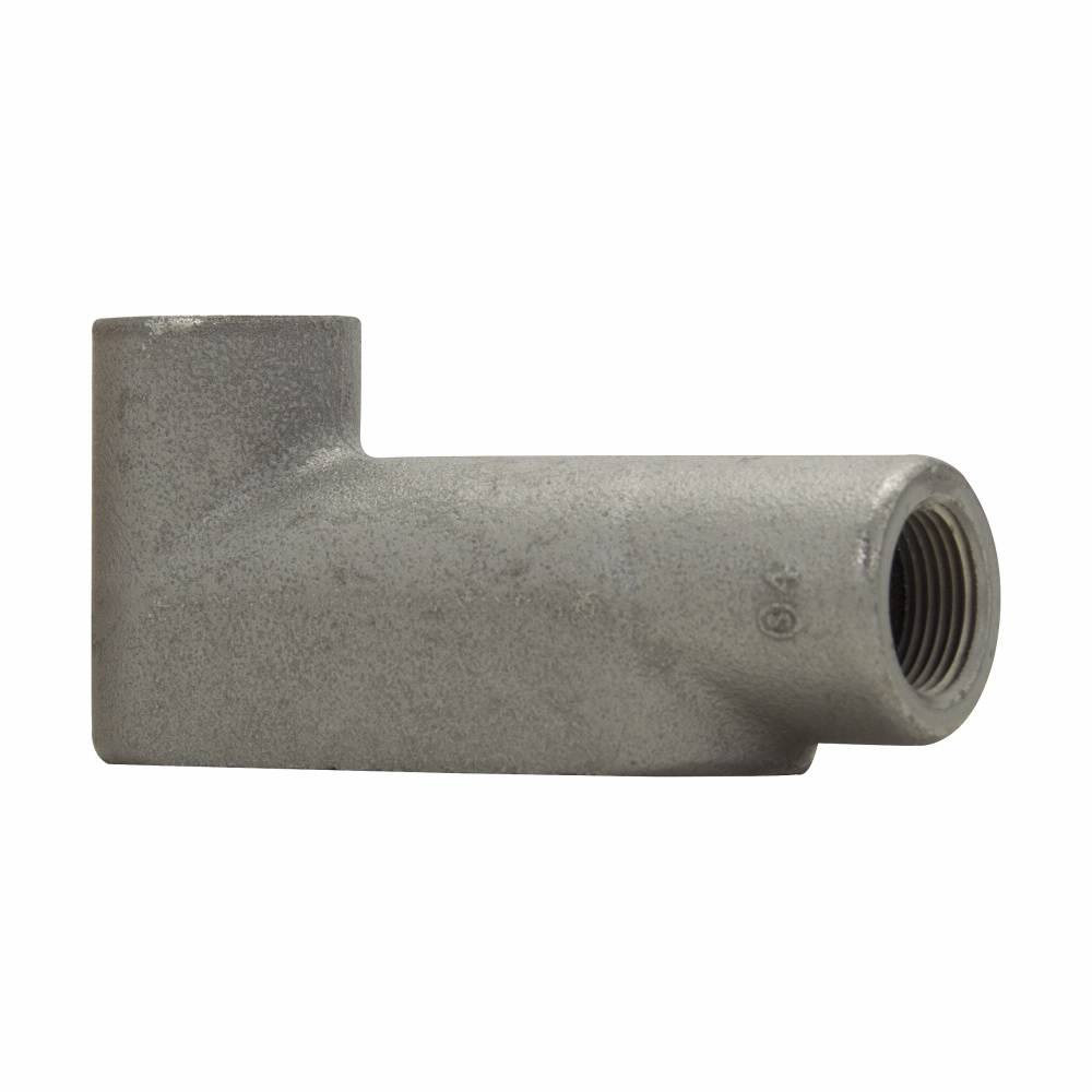 Crouse-Hinds Condulet® LB107 Type LB Conduit Outlet Body, 4 in Hub, 7 Form, Feraloy® Iron Alloy, Aluminum Acrylic Painted/Electro-Galvanized